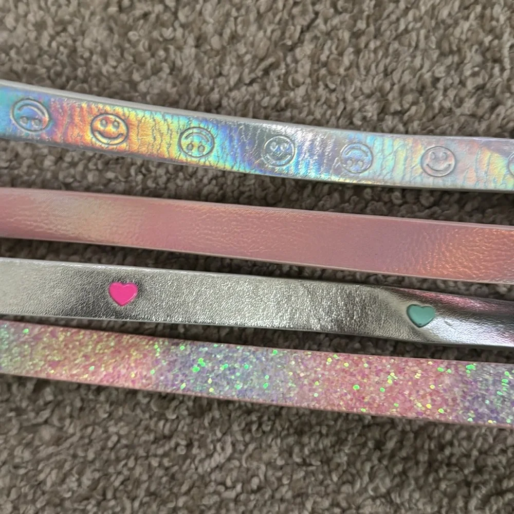Children’s Place Metallic (4) Belt Bundle Size 8-16 NWOT
